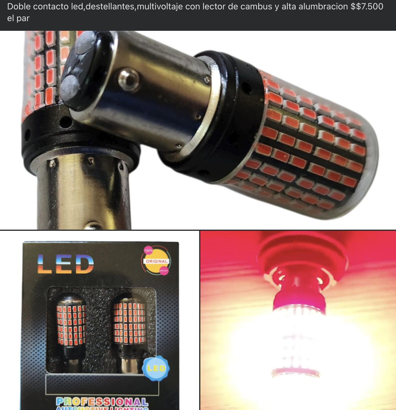 Doble contacto led, destellantes, multivoltaje con lector de cambus y alta alumbracion